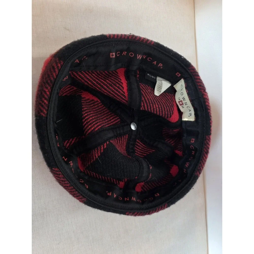 Crowncap Hat Red Black Buffalo Plaid  M/L‎ Miki Hat
